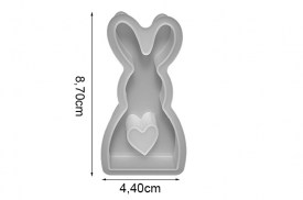 Molde silicona conejito chico con corazon